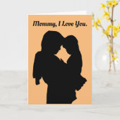 Moeder en kind silhouetten Wenskaart Kaart (Gele Bloem)