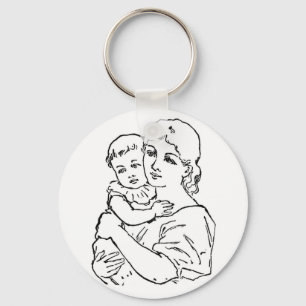 Moeder en kind sleutelhanger