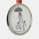 Moeder en kind Sri Lanka Metalen Ornament (Rechts)