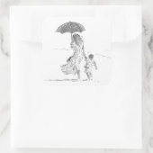 Moeder en kind Sri Lanka Vierkante Sticker (Tas)