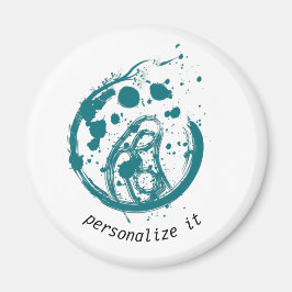 moeder en kind, standaard, 2¼-inch cirkelmagneet magneet