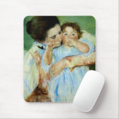 Moeder en kind tegen een groene achtergrond muismat (Met muis)