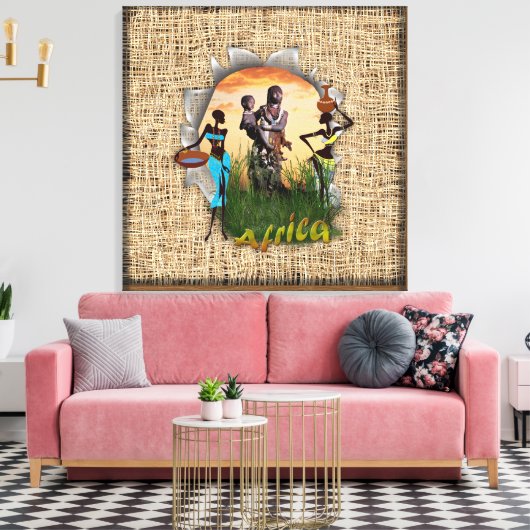 Moeder en kind van Afrika Canvas Afdruk (Insitu (Woonkamer))