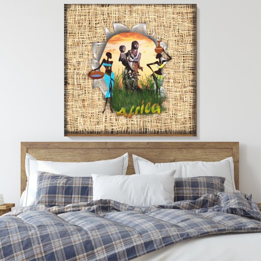 Moeder en kind van Afrika Canvas Afdruk (Insitu (Slaapkamer))