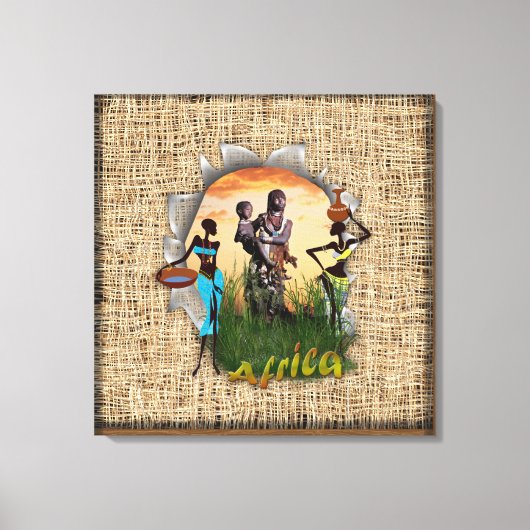 Moeder en kind van Afrika Canvas Afdruk (Voorkant)