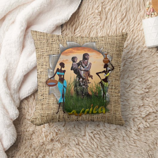 Moeder en kind van Afrika Kussen (Deken)