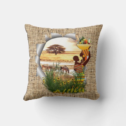 Moeder en kind van Afrika Kussen (Achterkant)