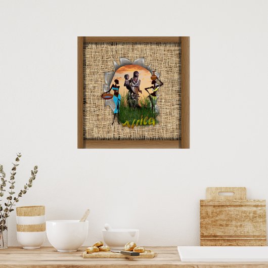 Moeder en kind van Afrika Poster (Keuken)