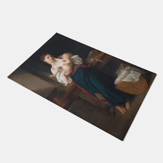 Moeder en Kind (van Bouguereau) Deurmat (Schuin)