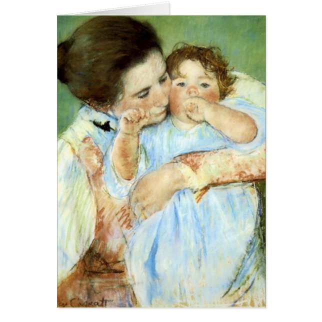 Moeder en kind van Cassatt - kaart (Voorkant)