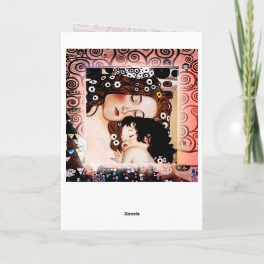Moeder en kind van Gustav Klimt Collage Kaart (Achterkant)
