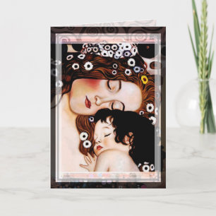 Moeder en kind van Gustav Klimt Collage Kaart