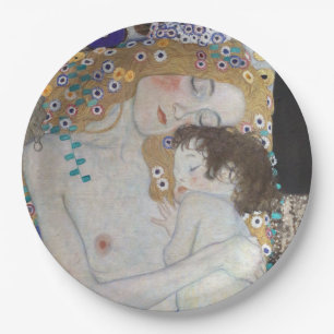 Moeder en kind van Gustav Klimt Papieren Bordje