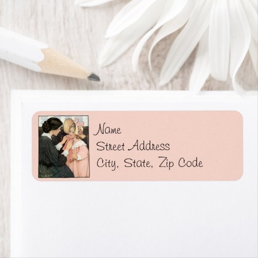 moeder en kind van Jessie Willcox Smith Etiket (Insitu)