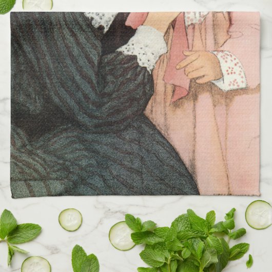  moeder en kind van Jessie Willcox Smith Theedoek (Gevouwen)
