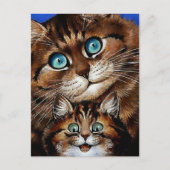 "Moeder en kind" van Louis Wain Briefkaart (Voorkant)