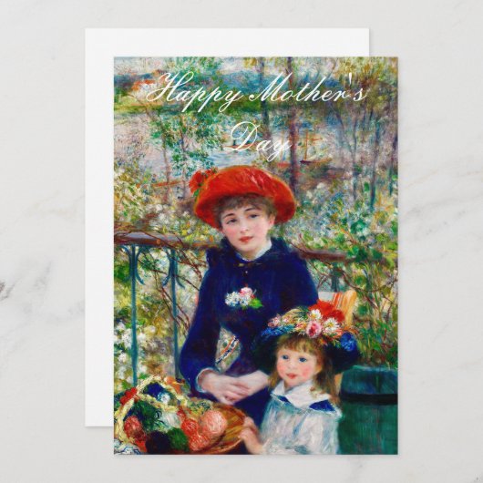 Moeder en kind van Renoir Feestdagenkaart (Voorkant / Achterkant)