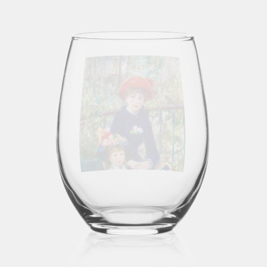 Moeder en kind van Renoir Wijnglas Zonder Voet (Achterkant)