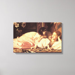 Moeder en kind (Vrouw en haar dochter) Canvas Afdruk