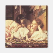 Moeder en kind (Vrouw en haar dochter) Magneet (Voorkant)