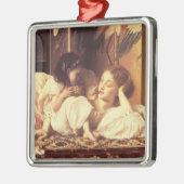 Moeder en kind (Vrouw en haar dochter) Metalen Ornament (Links)