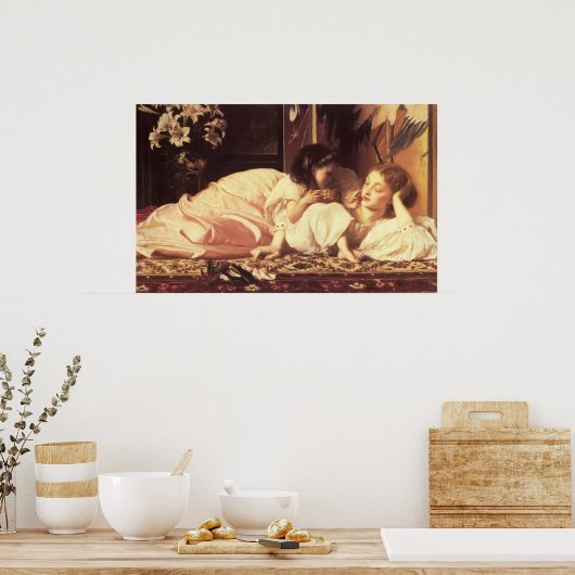 Moeder en kind (Vrouw en haar dochter) Poster (Keuken)