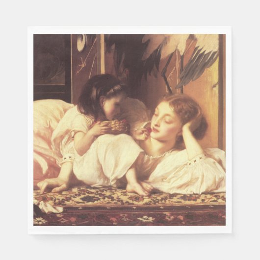 Moeder en kind (Vrouw en haar dochter) Servet (Voorkant)