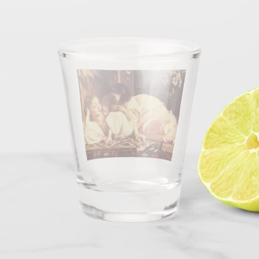 Moeder en kind (Vrouw en haar dochter) Shot Glas (Achterkant)