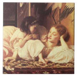 Moeder en kind (Vrouw en haar dochter) Tegeltje