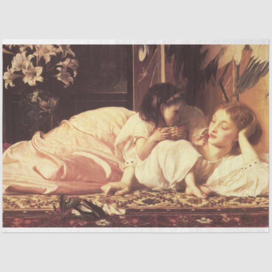 Moeder en kind (Vrouw en haar dochter) Tissuepapier (Voorkant)