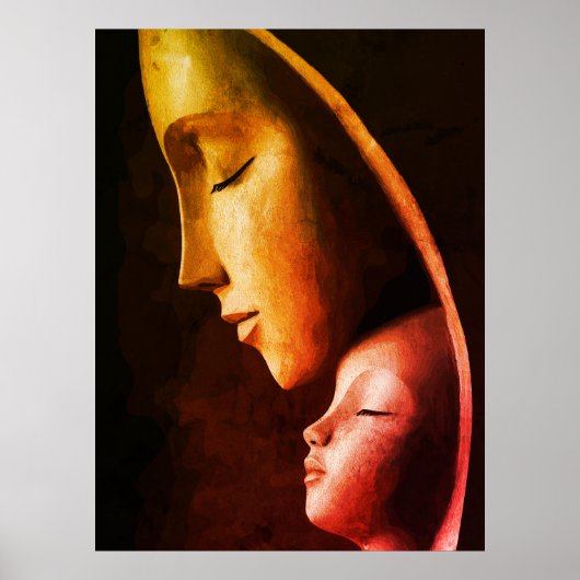 Moeder en Kind Wanddecoratie Poster (Voorkant)