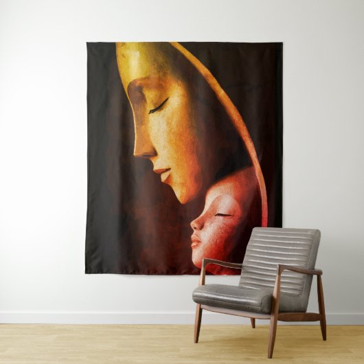 Moeder en Kind Wanddecoratie Wandkleed (In situ)