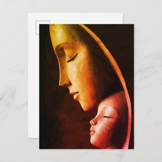 Moeder en Kind Wandkunst Briefkaart (Voorkant / Achterkant)