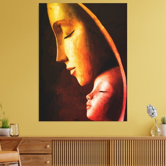 Moeder en Kind Wandkunst Canvas Afdruk (Insitu (Woonkamer))