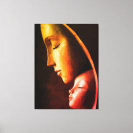 Moeder en Kind Wandkunst Canvas Afdruk