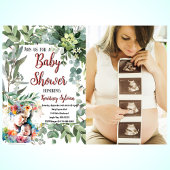 Moeder en Kind Waterverf Foto Baby shower Kaart