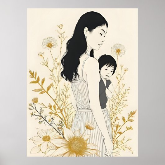 Moeder en kind X Poster (Voorkant)