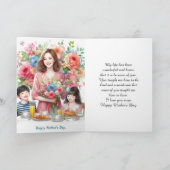 Moeder en Kinder Moederdag vakantie Kaart (Binnen)