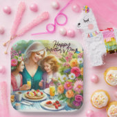 Moeder en kinderen Fijne Moederdag Papieren Bord (Feest)