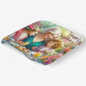 Moeder en kinderen Fijne Moederdag Papieren Bord (Gebogen)