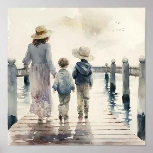 Moeder en kinderen van de zee poster (Voorkant)