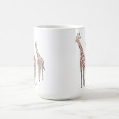 Moeder- en kindergiraffen die aangepaste mokken te (Center)