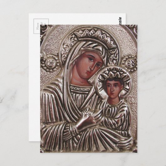 Moeder- en kinderpictogram, Madonna en Jezus in zi Briefkaart (Voorkant / Achterkant)