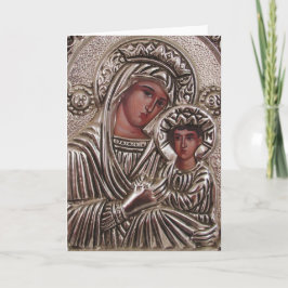 Moeder- en kinderpictogram, Madonna en Jezus in zi Feestdagen Kaart