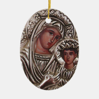 Moeder- en kinderpictogram, Madonna en Jezus in zi Keramisch Ornament