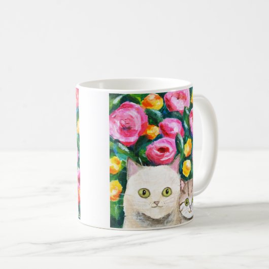 Moeder en kitten Schattigee  katten Schattige katt Koffiemok (Voorkant rechts)