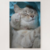 moeder- en kittenpuzzel legpuzzel (Verticaal)