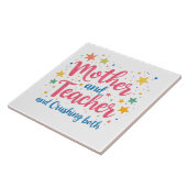 Moeder en leraar en verpletteren beiden tegeltje (Zijkant)