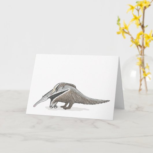 moeder- en Moederdag-anteaterkaart Kaart (Gele Bloem)