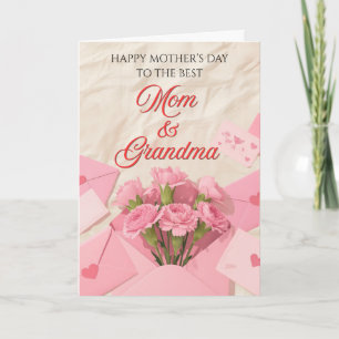 Moeder en oma Moederdag bloemen Kaart